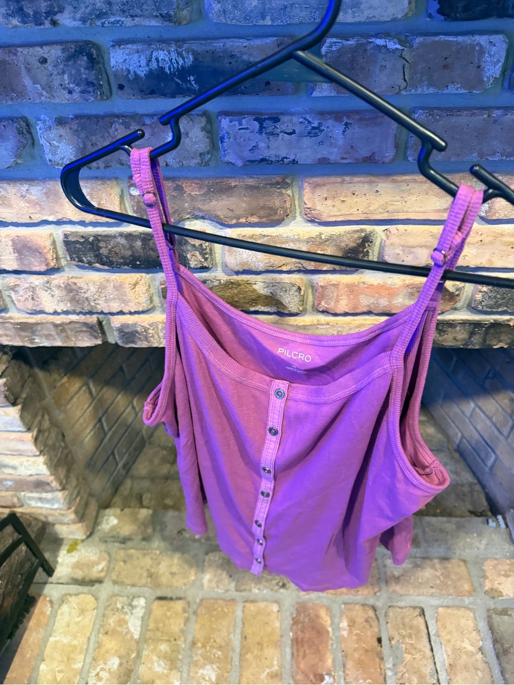 Pilcro Purple Button-Front Camisole